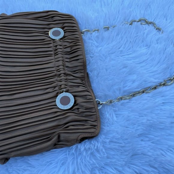 BVLGARI Women Handbag Clutch Brown Bag Gold Tone Hardware Made in Italy - Picture 11 of 12